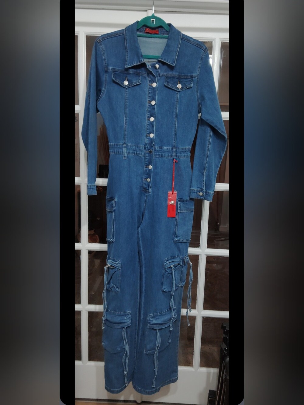 Denim Utility Jumpsuit - Blue (NWT) Size M ๐ฎโ๐จ๐ฅ๐ซฐ๐พ - Picture 2 of 4